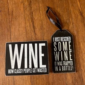 Wooden Wine Signs ~